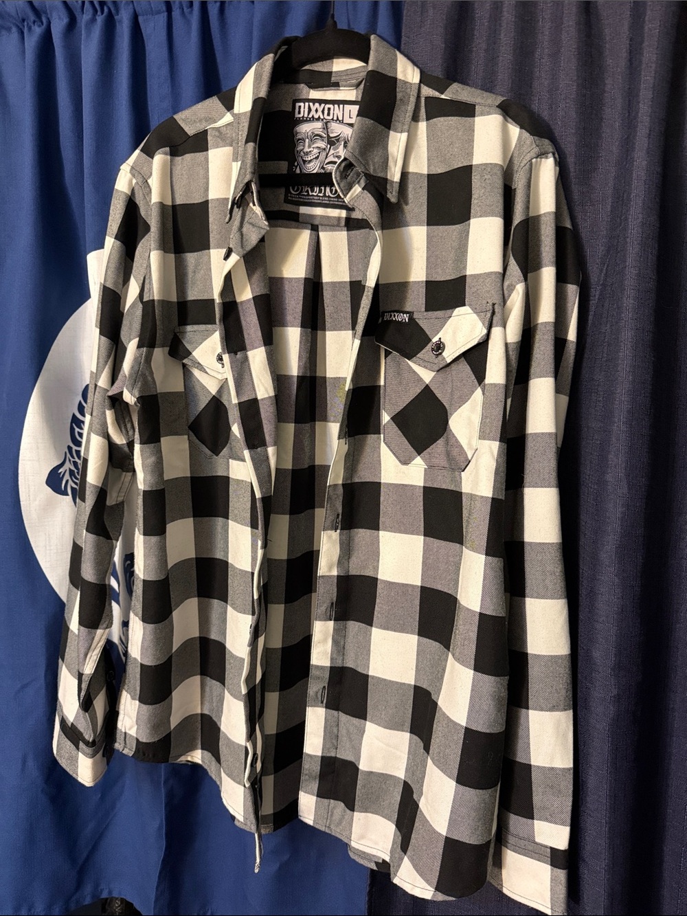 DIXXON Black and White Buffalo Plaid Button-Down Shirt